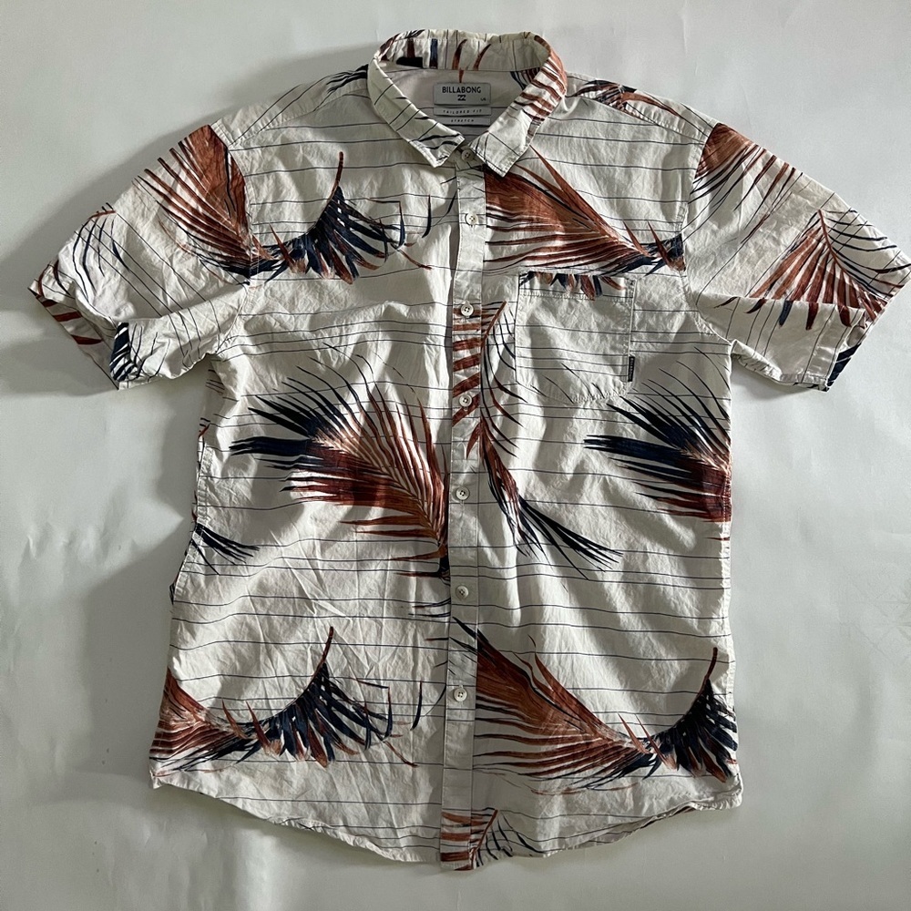 Billabong Tailored Fit / Stretch Palm Branch Button Down